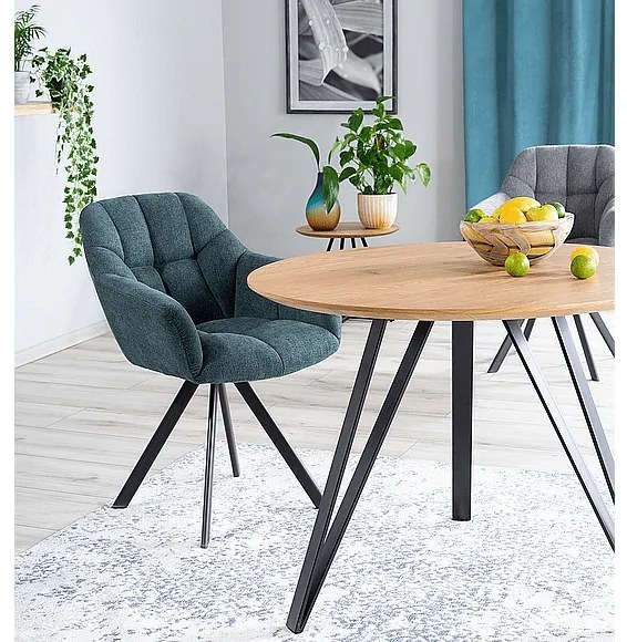 Masa Tetis stejar/negru ø100/h76 cm