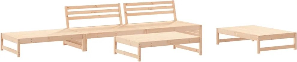 vidaXL Set mobilier relaxare de grădină 5 piese lemn masiv de pin