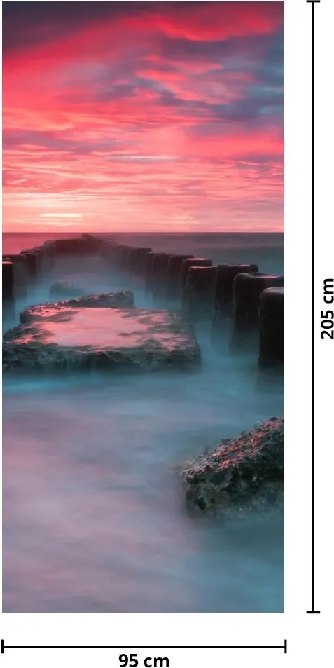 Fototapet pentru ușă - Stânci în mare (95x205cm)