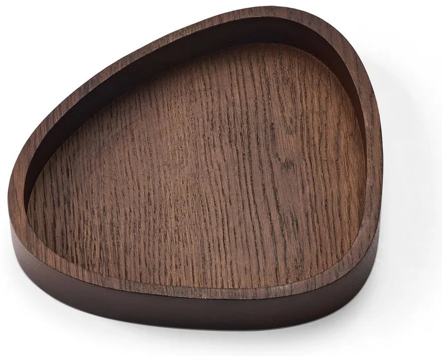 Cutie de depozitare maro din lemn, decorativă 18x16x3 cm Curve M – LIND DNA