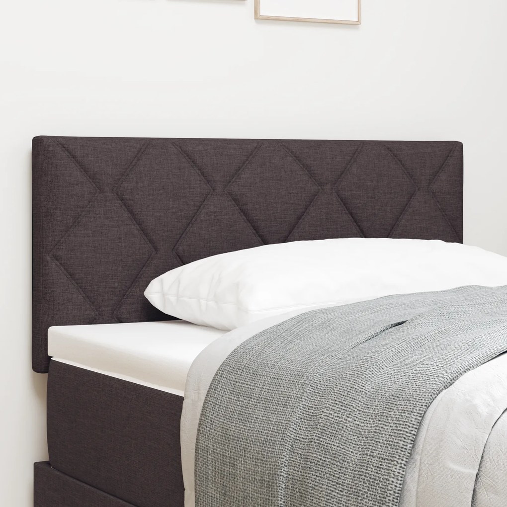 vidaXL Tăblie cap cu lumini cu bandă LED Ajustabil Maro 90 cm țesătură