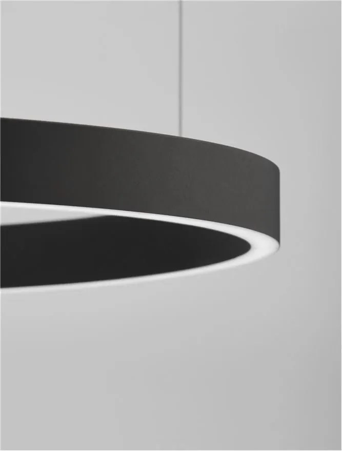 Lustra LED design circular cu iluminat sus si jos ELOWEN negru, diametru 80cm