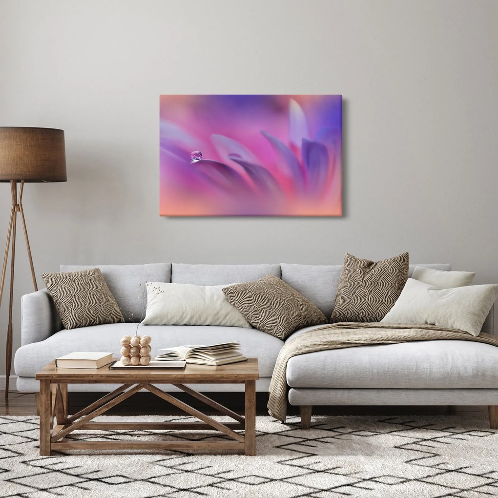 Tablou - Picătură pe floare (90x60 cm)