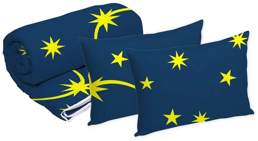 Set Alcam 2 perne microfibra 50x70 cm si pilota matlasata 220x200 cm, Moon Night