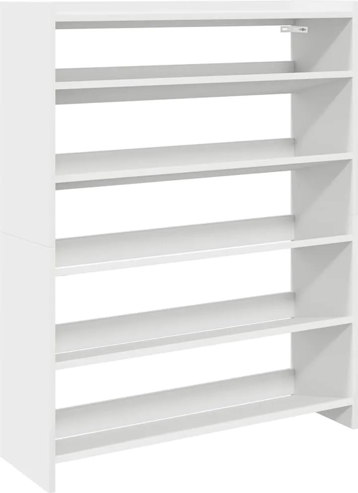 vidaXL Pantofar, alb, 80x25x100 cm, lemn prelucrat