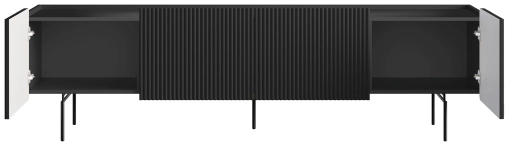 Dulap TV Malmi 200 cm - negru mat / picioare negre