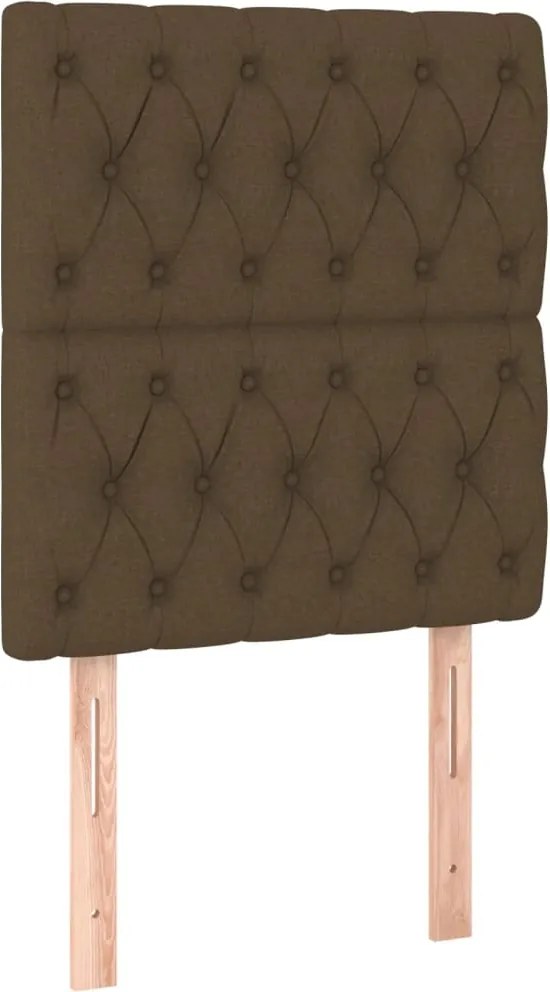 vidaXL Tăblie de pat maro închis 80x7x118/128 cm, material textil