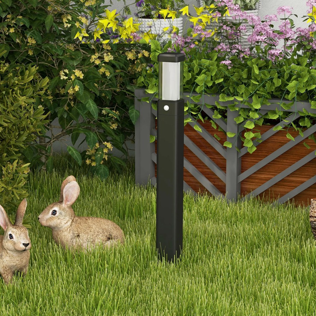 Outsunny Set de 2 lampi de exterior, stalpi luminoase LED, Etanche IP65, Lumina pentru alei si drumuri, negru | Aosom Romania