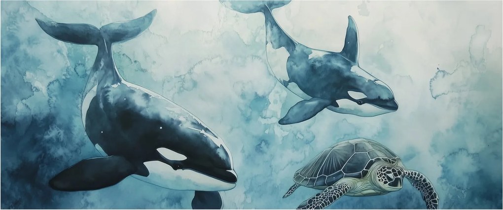 Tablou - Pictură subacvatică (120x50 cm)