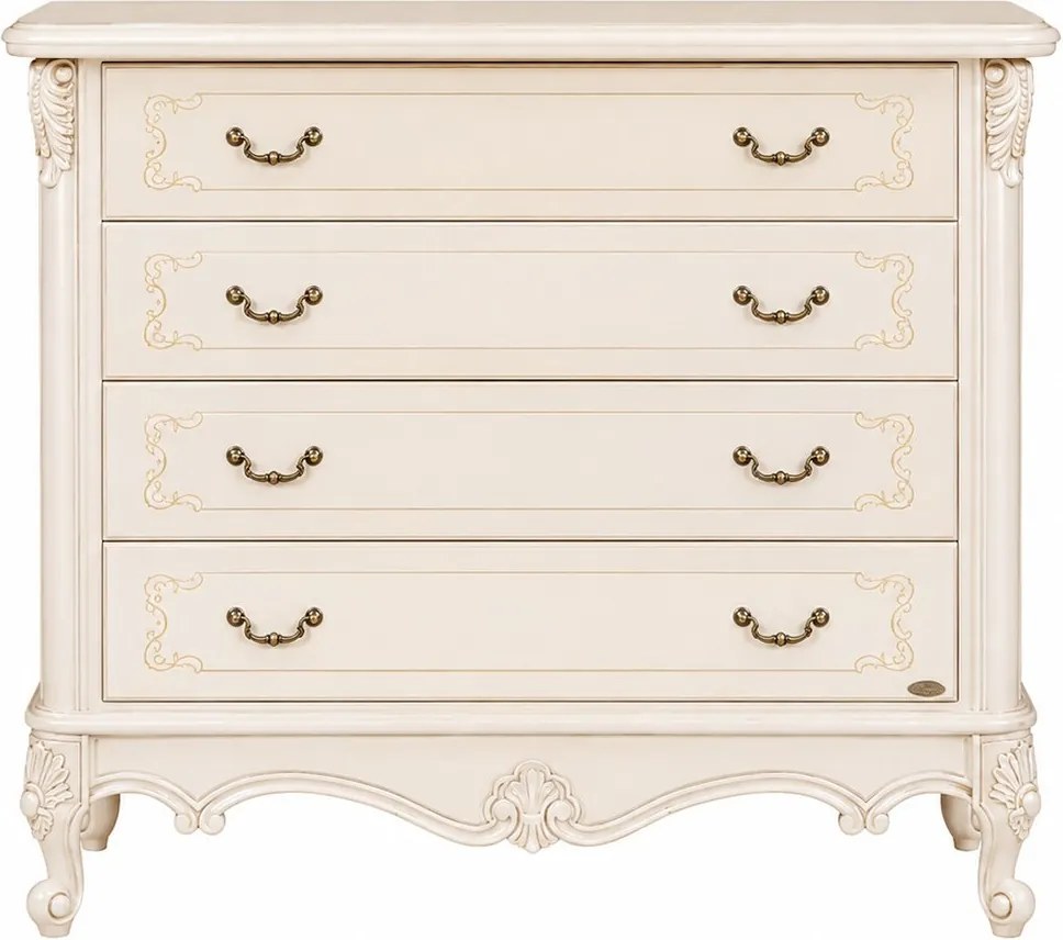 Comodă lemn masiv Edward cu 4 sertare, 117 × 50 × 99 cm - Fara