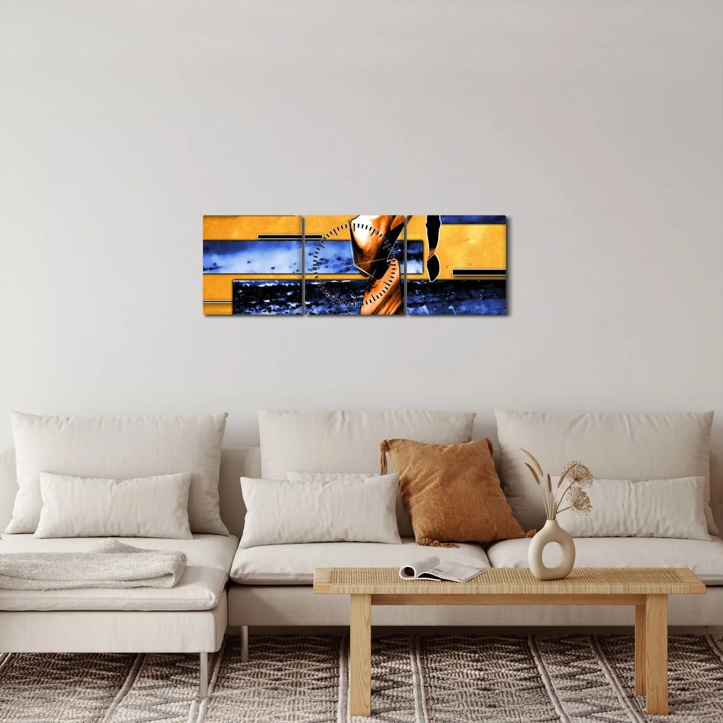 Tablou picturii abstracte (cu ceas) (90x30 cm)