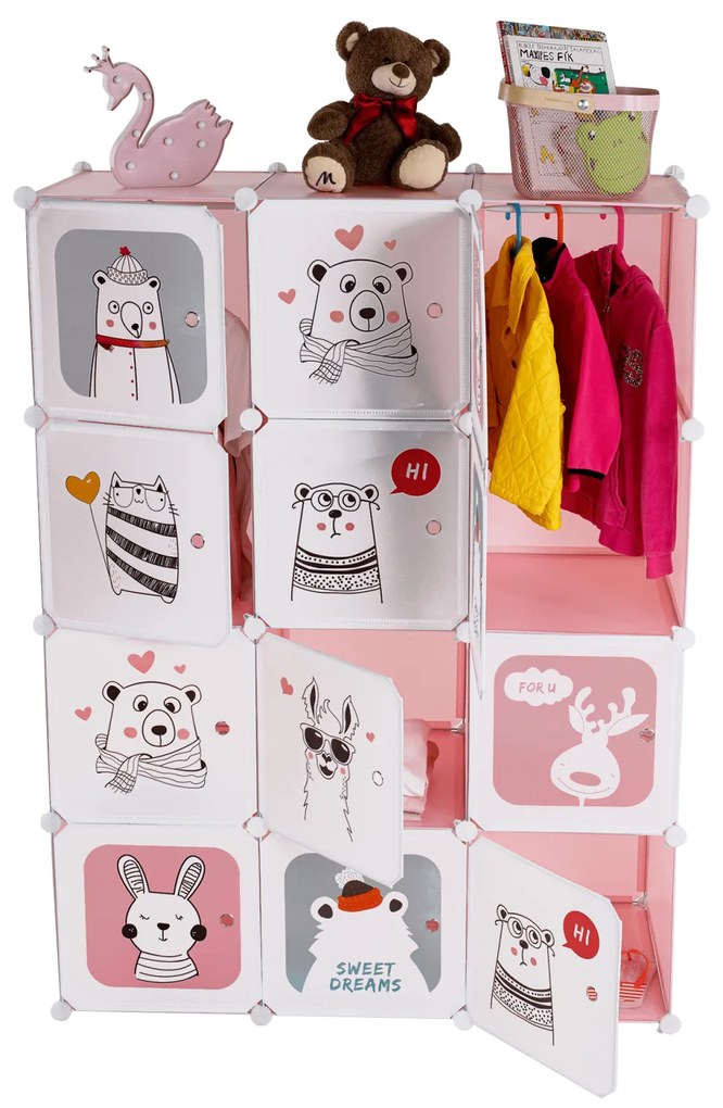 Dulap modular pentru copii, roz  model copii, NURMI