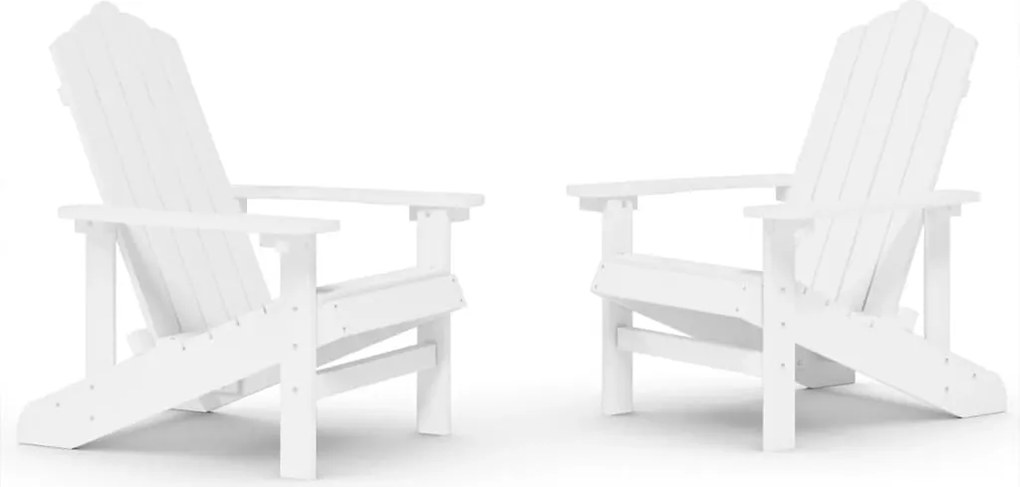 vidaXL Scaune de grădină Adirondack, 2 buc., alb, HDPE