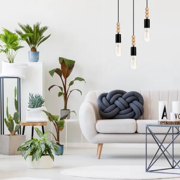 Candelabru pe cablu SIMON 3xE27/60W/230V negru