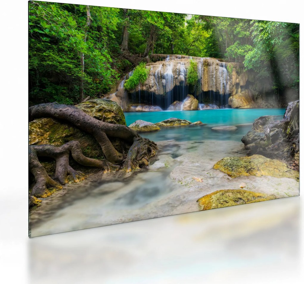Tablou pe sticlă cu cascade (70x50 cm)