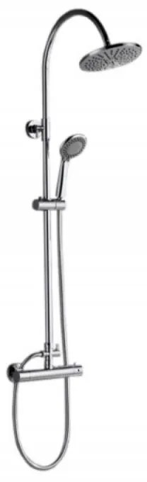 KRONER Coloana de dus, kroner, thermo, cu baterie termostatata, cu palarie dus, furtun si telefon dus, 118 cm, crom