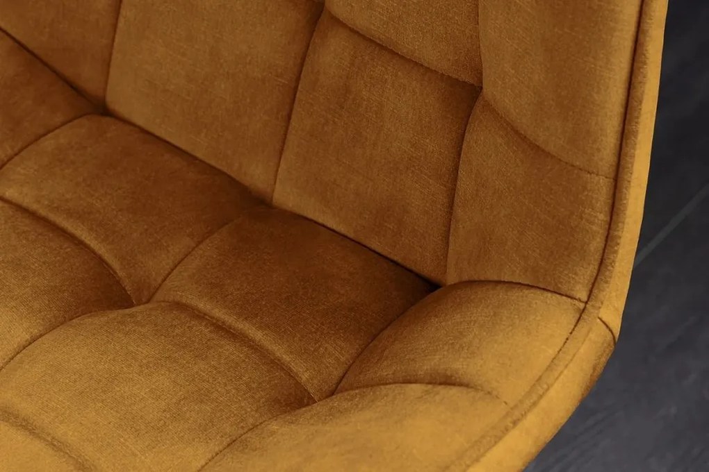 Set de 4 scaune ROADSTAR catifea galben mustar