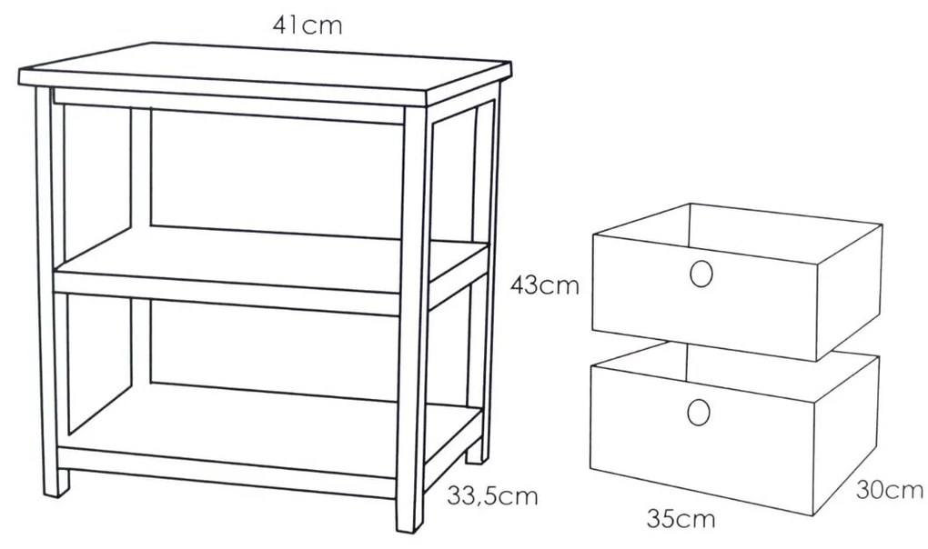 Noptieră camera copilului, model tigru, cu 2 sertare, H&S Collection, MDF, 41x33,5x43 cm, albastru