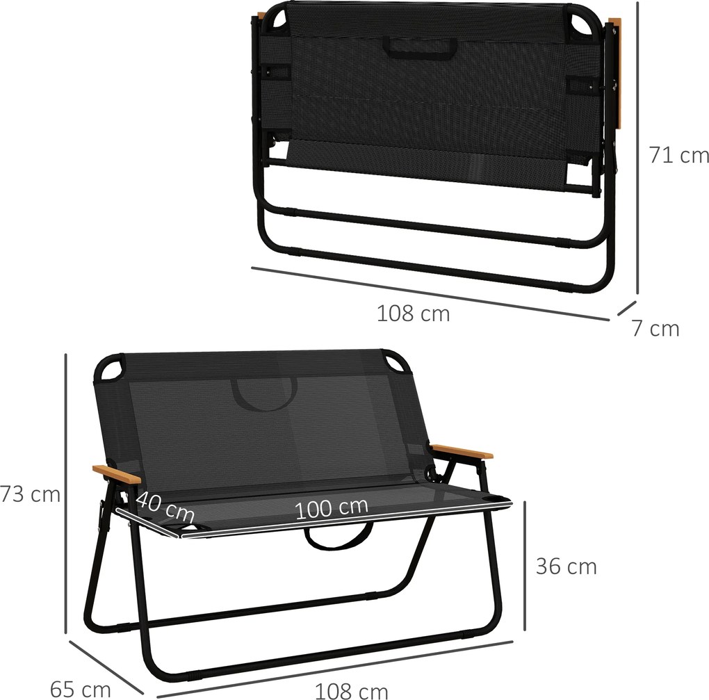Outsunny Scaun Pliabil pentru 2 Persoane, Canapea de Exterior | Aosom Romania