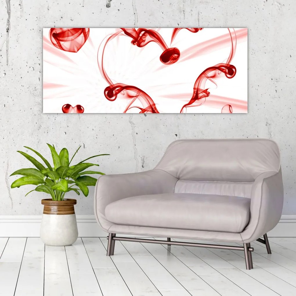 Tablou cu inima din fum (120x50 cm)