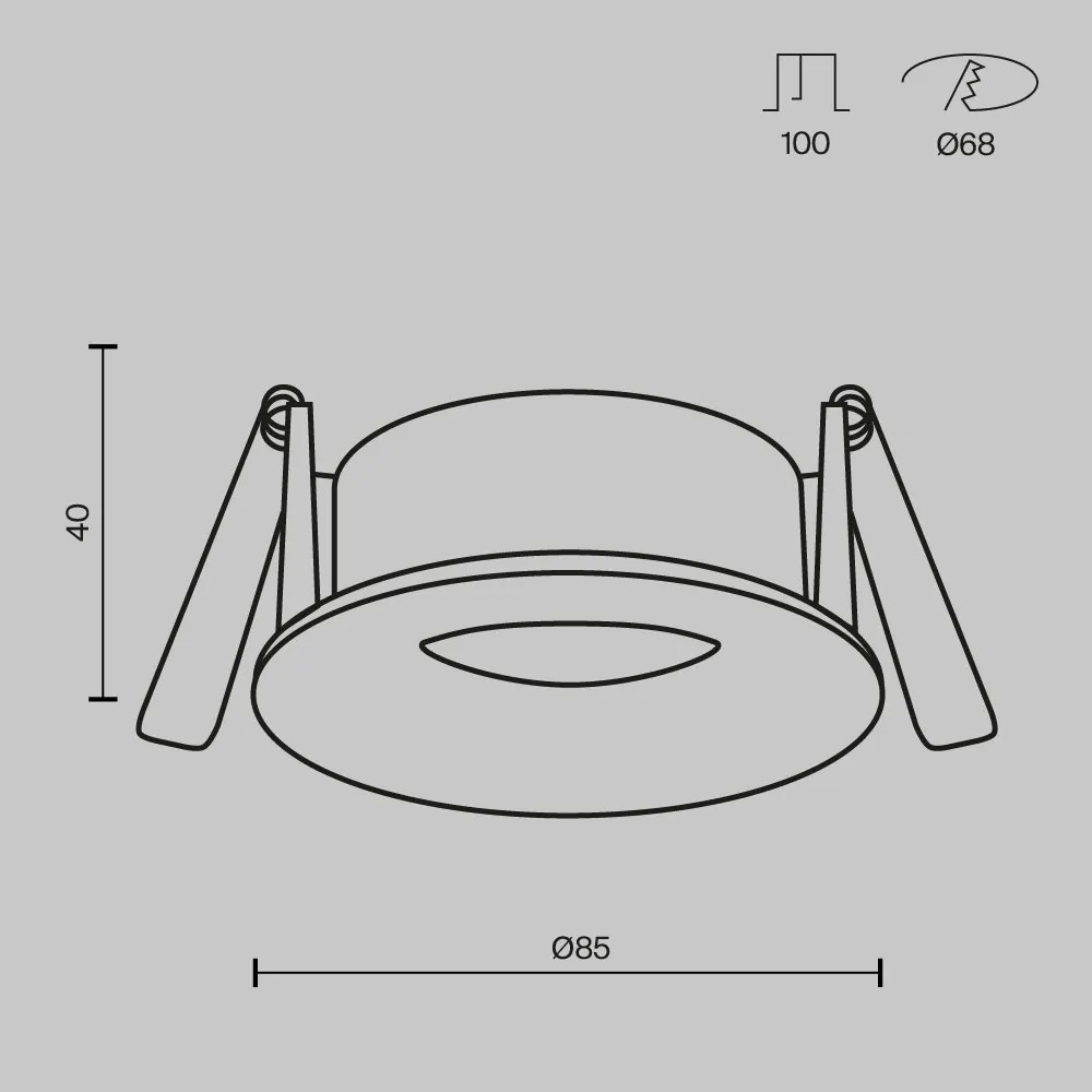 Spot incastrabil tavan fals cu protectie IP65 Slim auriu mat