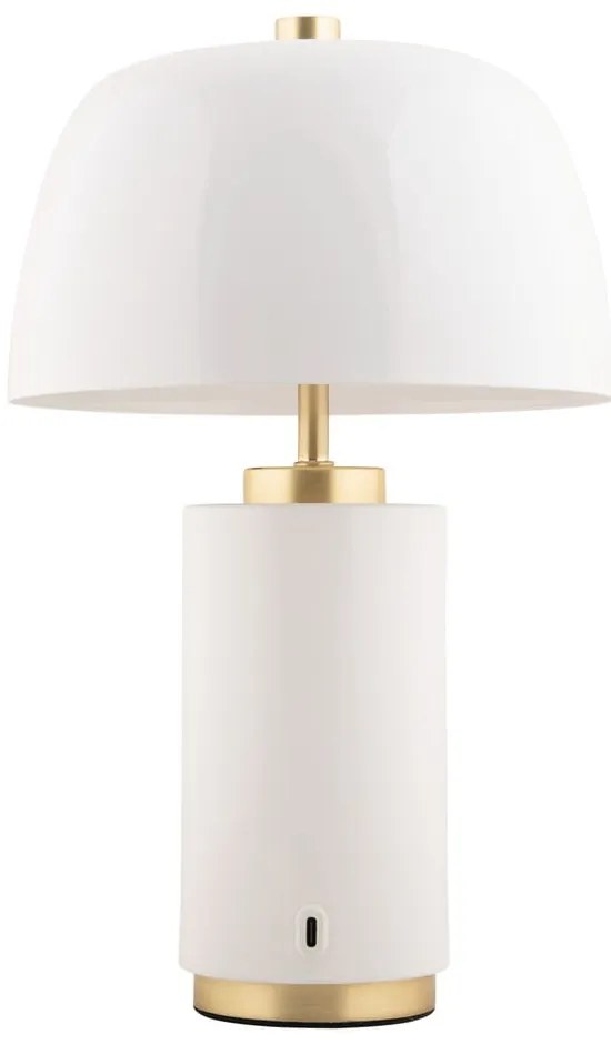 Veioză albă LED cu intensitate reglabilă cu abajur din metal (înălțime 30 cm) Freya – Leitmotiv