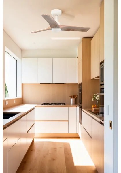 FARO 33805WT-1TW - LED ventilator HEYWOOD S 10W/230V lemn/alb Ø 90 cm WT +DO