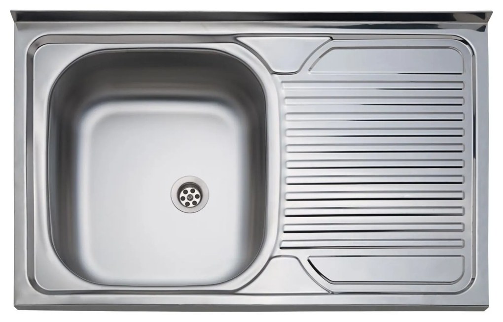 Chiuveta Sanq, 1 Cuva stanga, Inox lucios, pe masca, 80 x 50 cm