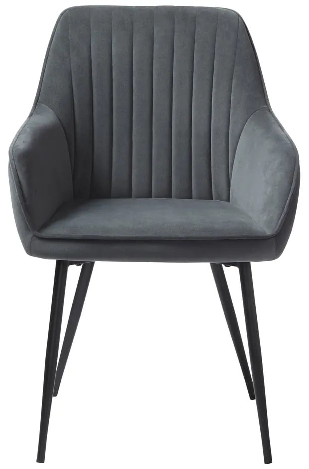 Set de scaune de sufragerie gri cu cotiere 2 buc. tapițat Nolan Stripe – Unique Furniture