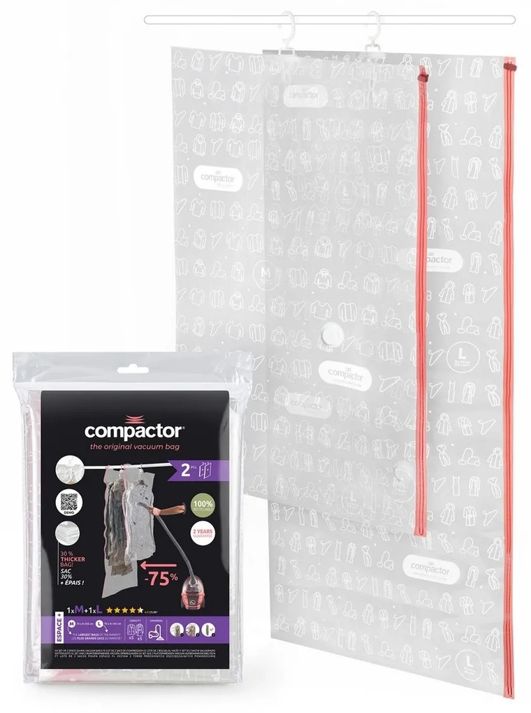 Compactor Set 2 huse de depozitare în vid Espace