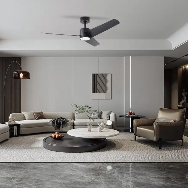 ZEVENTI - Ventilator de tavan cu LED ORVIETO LED/18W/230V Wi-Fi Tuya negru + telecomandă