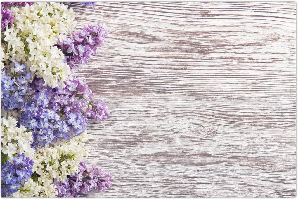 Tablou - Liliac pe lemn (90x60 cm)