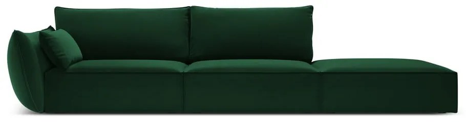 Canapea verde-închis cu tapițerie din catifea, cu colț pe partea stângă 264 cm Vanda – Mazzini Sofas