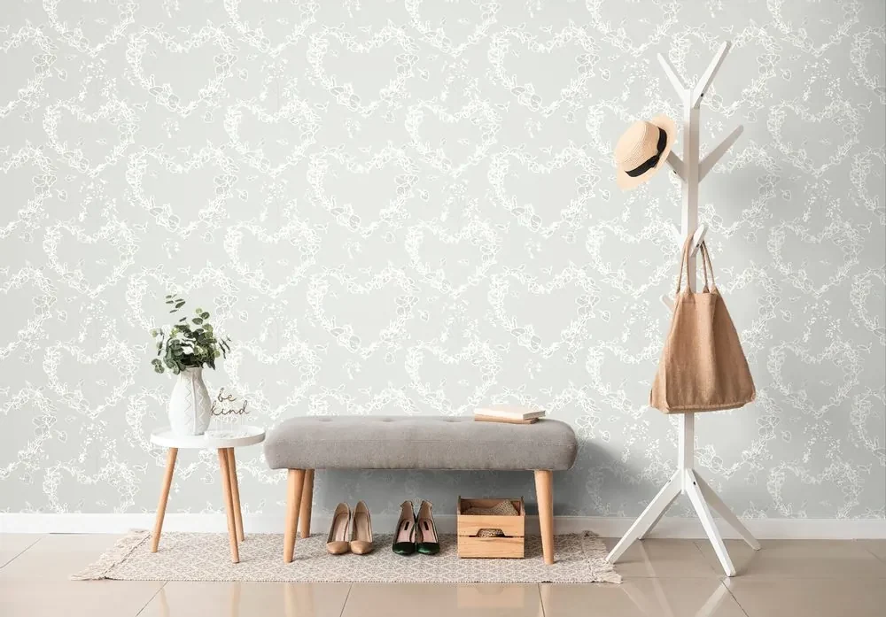 Tapet inimă populară în design gri