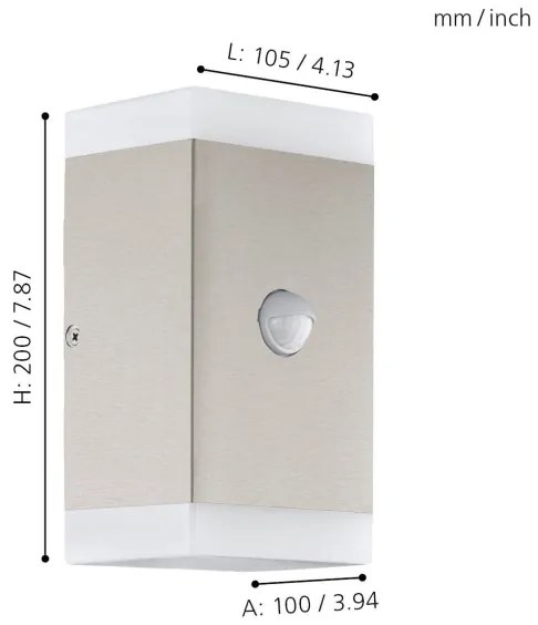 Aplică LED de exterior cu senzor Eglo 75546 2xGU10/4,6W/230V IP44