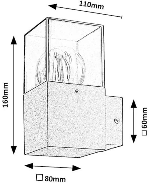 Aplică de exterior Rabalux 77080 LOANDA 1xE27/60W/230V IP54 negru