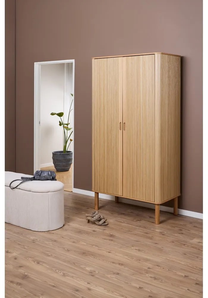 Șifonier în culoare naturală cu aspect de lemn de stejar 100x200x55 cm Langley – Actona