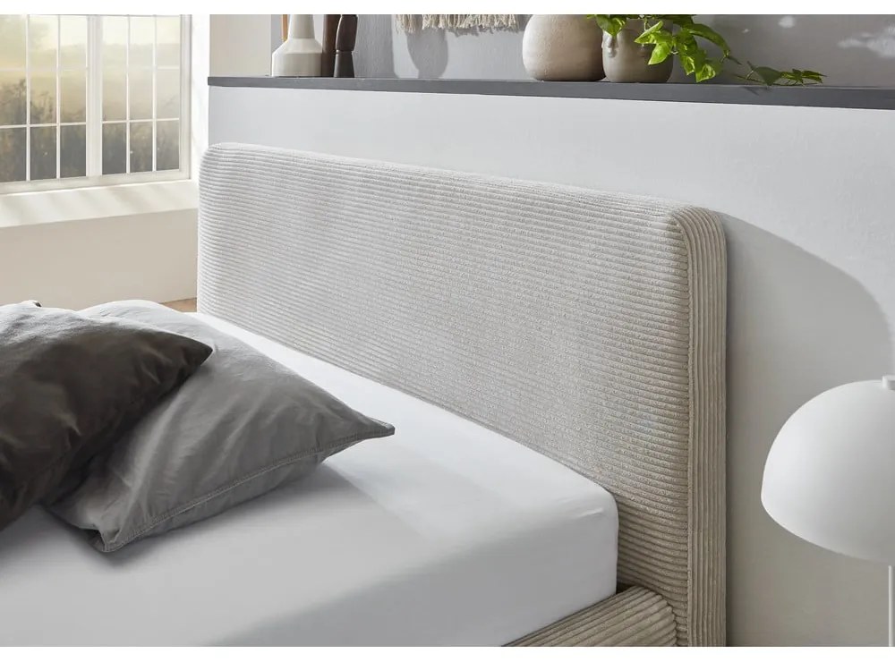 Pat bej tapițat fără somieră 120x200 cm Mattis – Meise Möbel