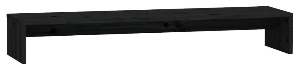 813933 vidaXL Suport pentru monitor, negru, 100x27x15 cm, lemn masiv de pin