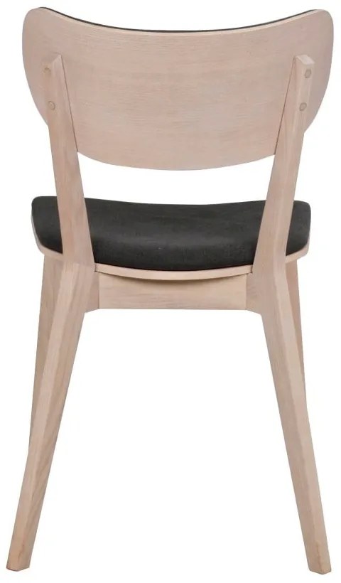 Scaun de dining din lemn de stejar cu șezut gri închis Rowico Cato, maro deschis