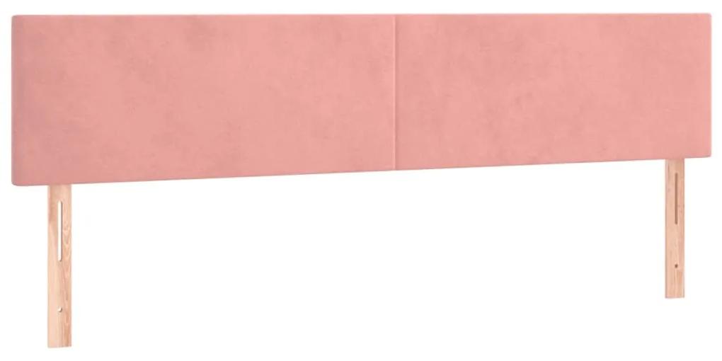 345843 vidaXL Tăblii de pat, 2 buc, roz, 90x5x78/88 cm, catifea