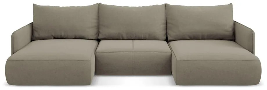 Colțar bej extensibil/cu spațiu de depozitare Nanea – Makamii