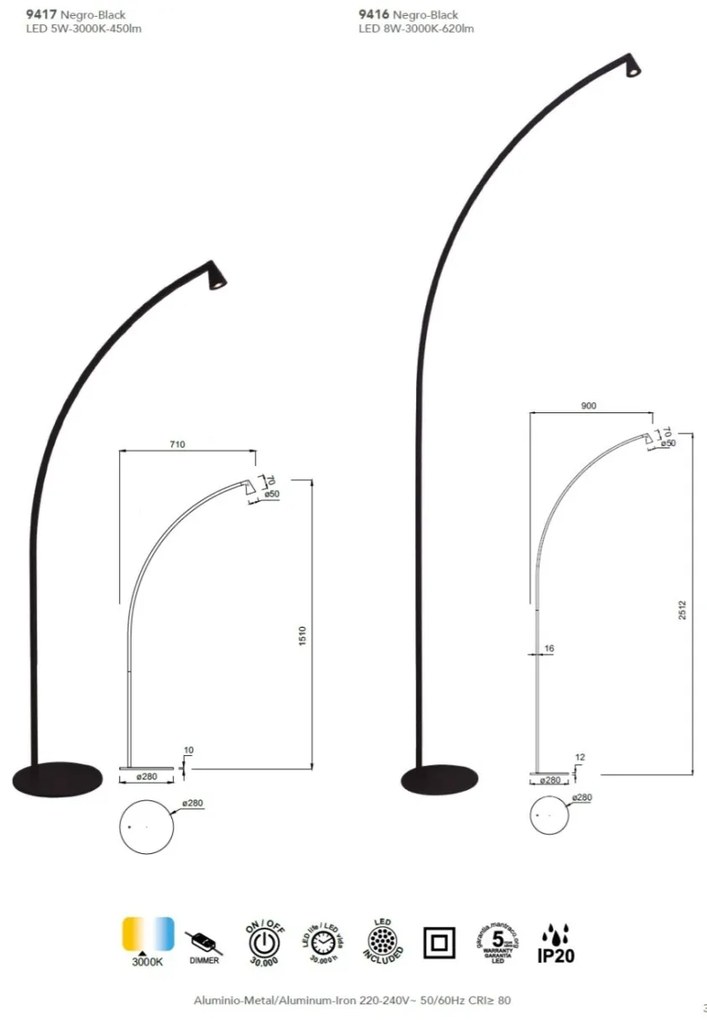 Lampa de podea LED stil minimalist AFRICA