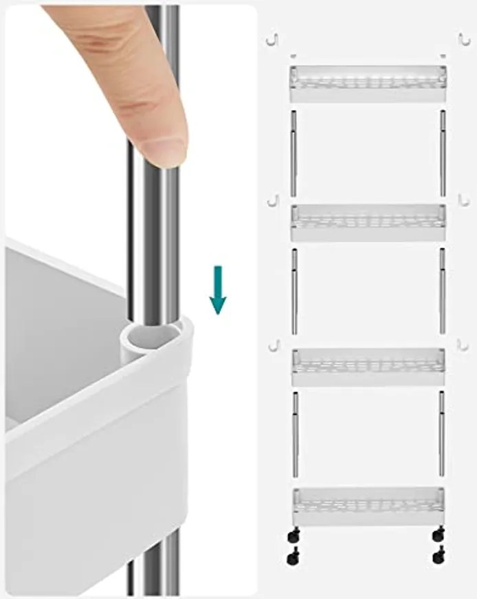 Raft multifunctional pe roti alb BALDA