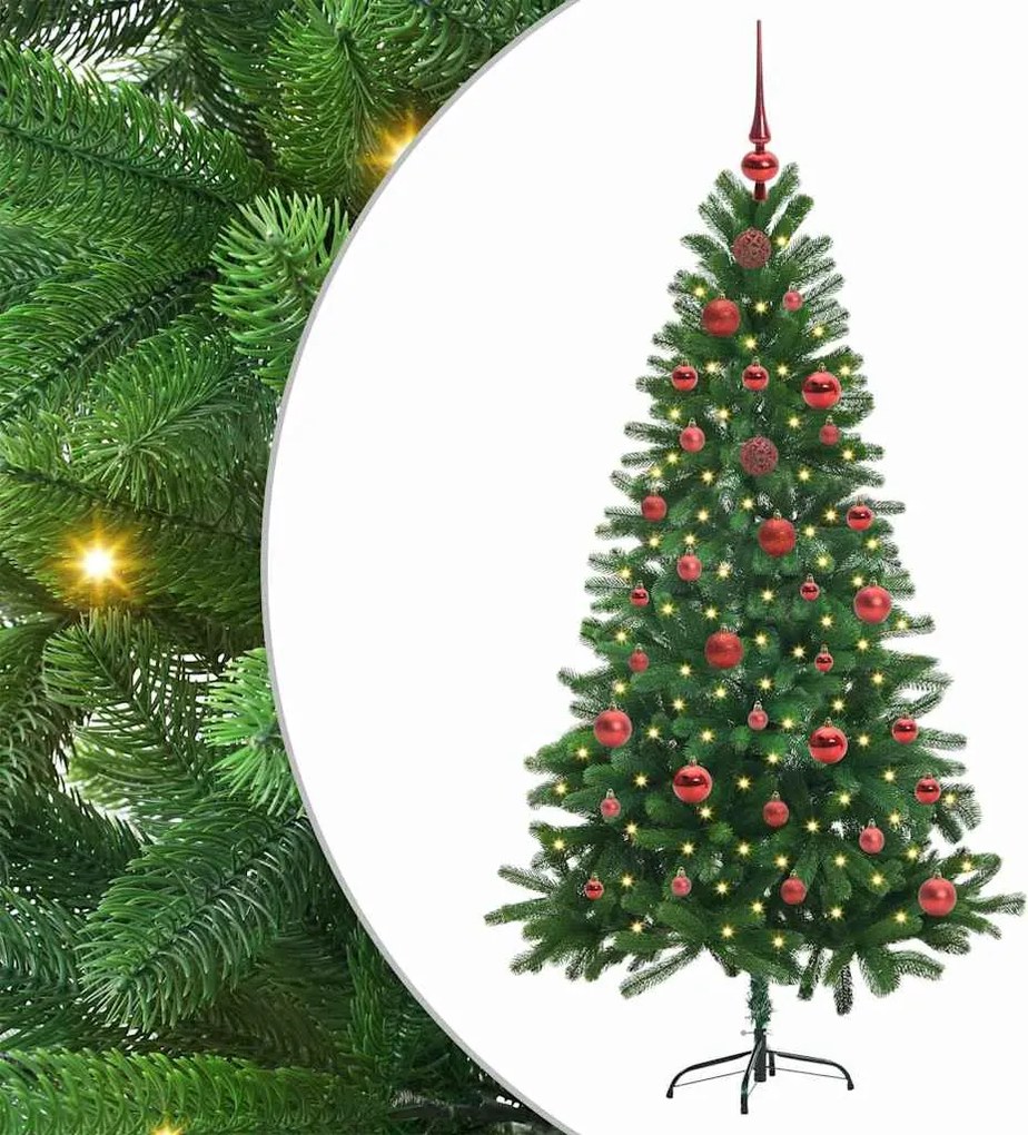 vidaXL Brad de Crăciun cu 150 LED cu suport Verde 150 cm PE