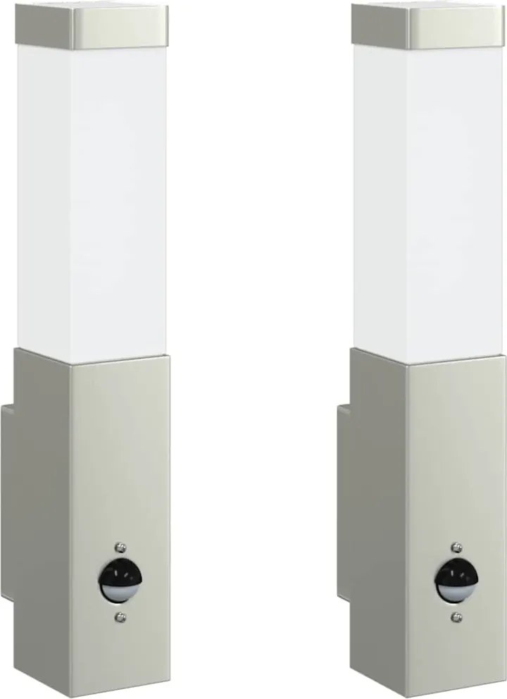 vidaXL Lumină de perete pentru exterior 2 pcs Argintiu