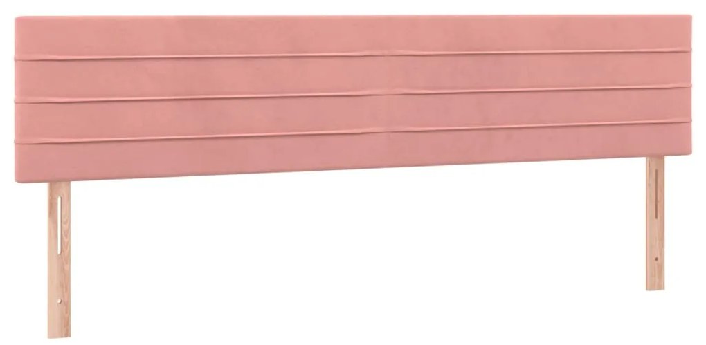346171 vidaXL Tăblii de pat, 2 buc, roz, 80x5x78/88 cm, catifea