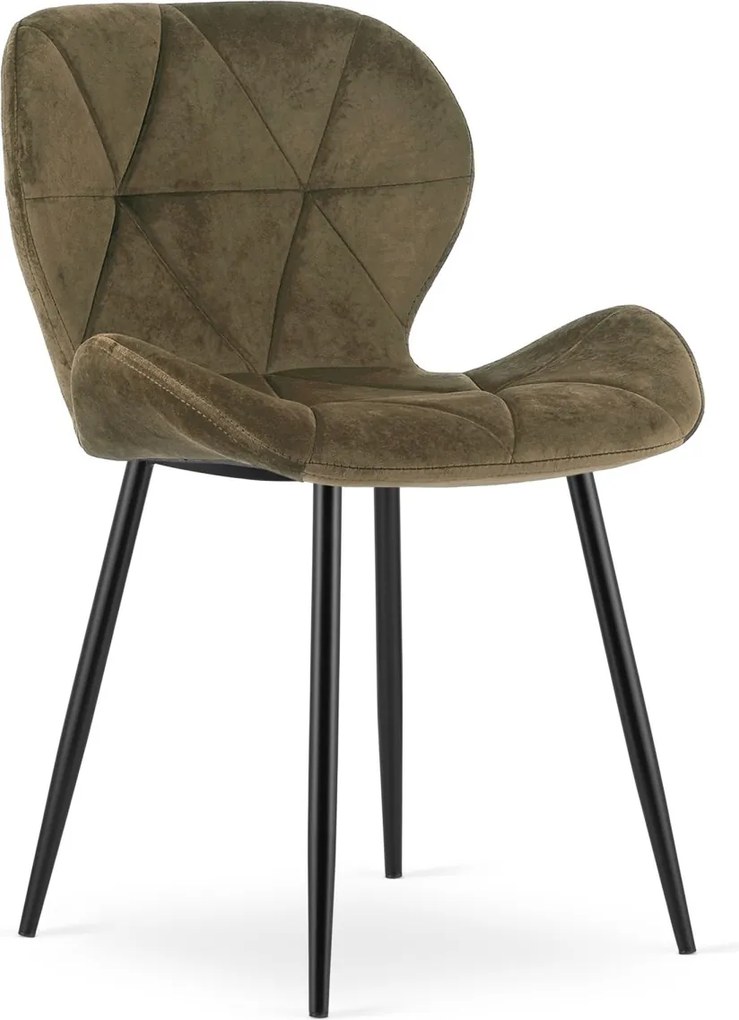 OFERTA Scaun de sufragerie MANGO VELVET cu picioare negre, maro calitatea II