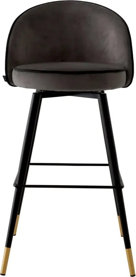 Set de 2 scaune de bar pivotante, design LUX, Bar Stool Cooper gri inchis