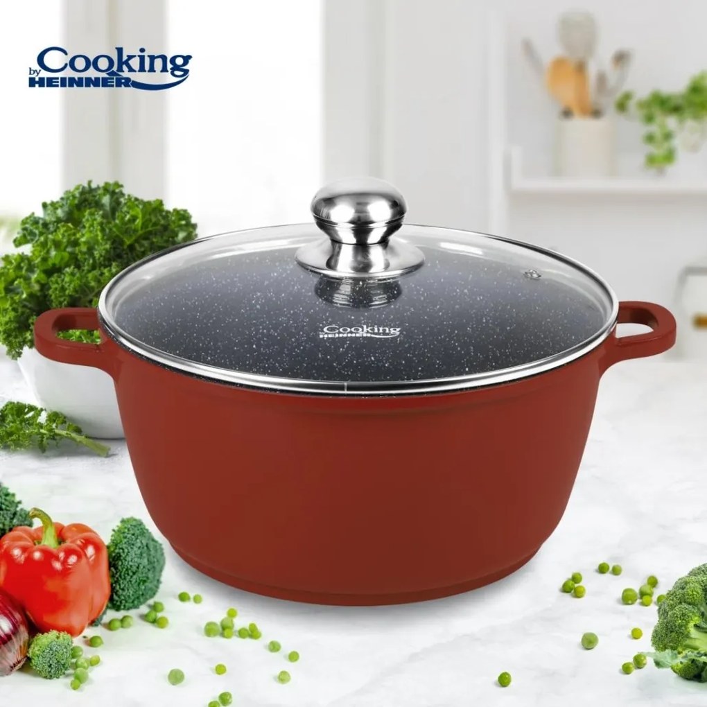 Oală din aluminiu cu capac 40x17.5 cm, 18.6L – Cooking by Heinner, Colecția Calabria HR-JLG-C40SO, pentru supe, conserve sau gătit în cantitate mare
